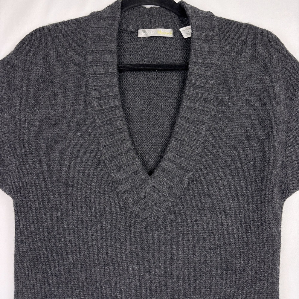 The Color Mustard Cashmere Long Sweater Vest Womens Small Gray Luxury Minimalist - Picture 2 of 13